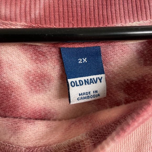 Old Navy Vintage Boyfriend Tunic Sweatshirt Pink Tie-Dye size 2X - Picture 4 of 5